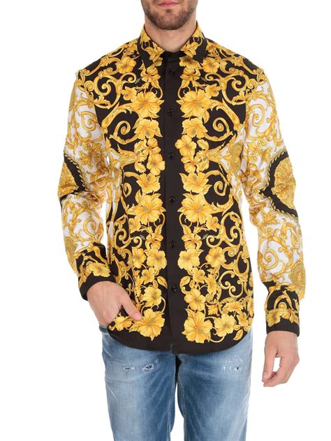 versace dress shirt size conversion|Versace long sleeve shirt men.